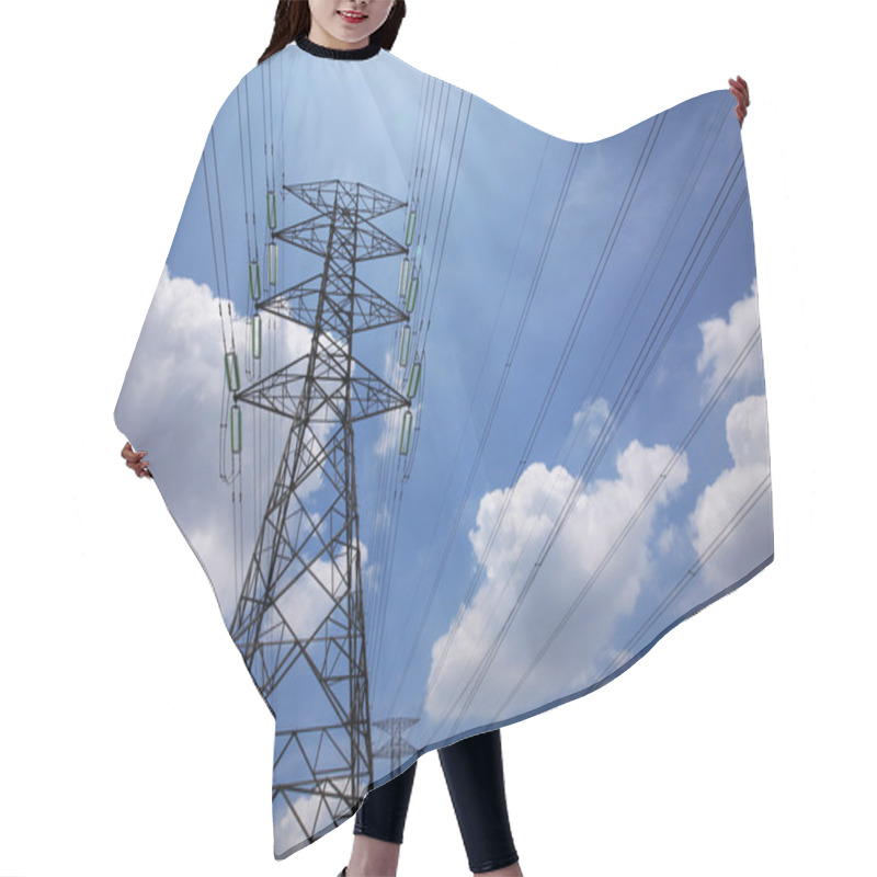 Personality  Electrical Tower Bottom View Hair Cutting Cape