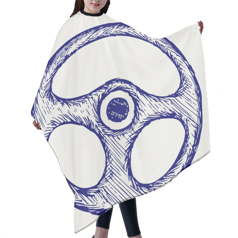 Personality  Steering Wheel Hair Cutting Cape