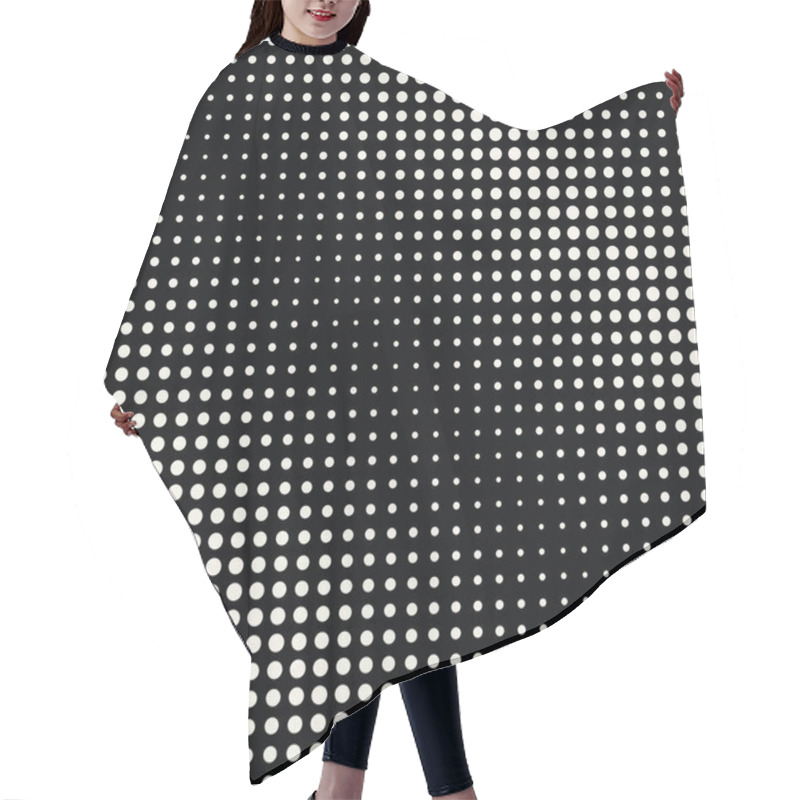 Personality   Circles Halftone Seamless Geometric Gradient Black And White  Pattern Hair Cutting Cape