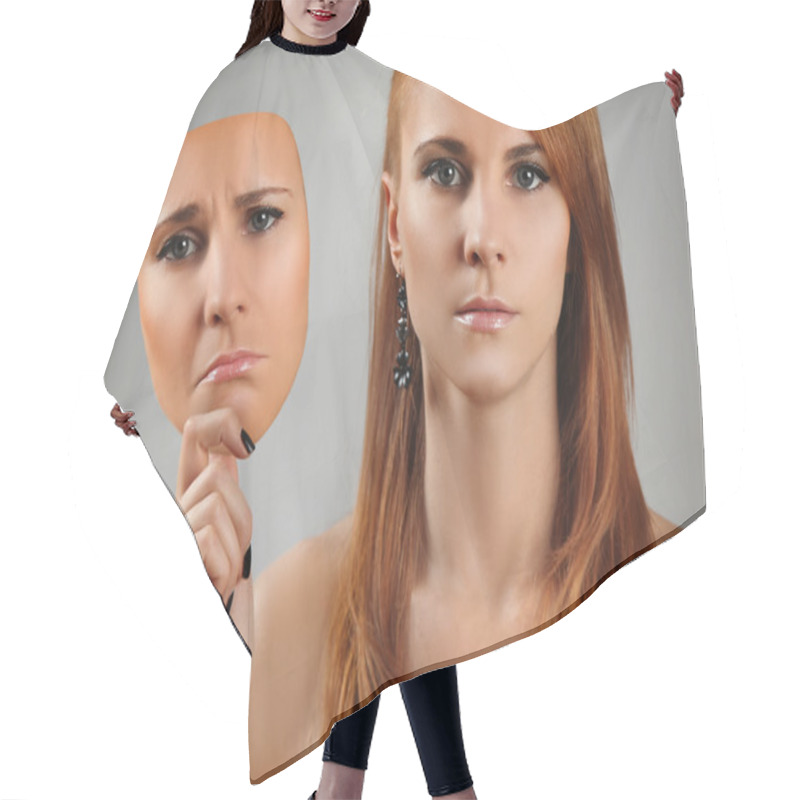 Personality  Sad Mask Hair Cutting Cape