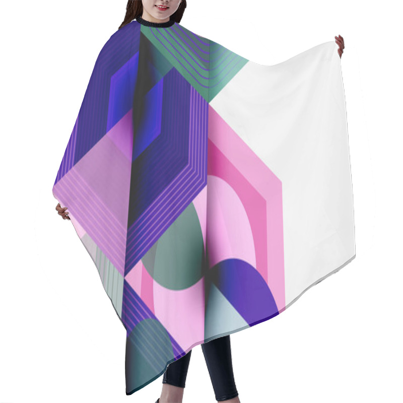 Personality  Hexagons Design Geometric Abstract Background Hair Cutting Cape