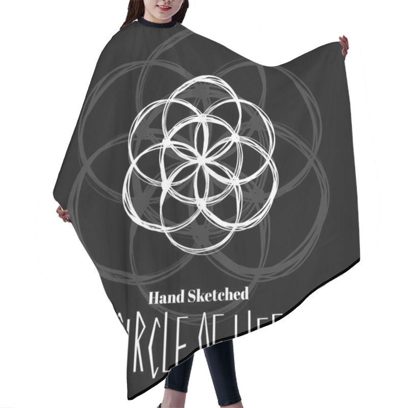 Personality  Abstract Background With Hand Sketched Sacred Geometry Drawing Hair Cutting Cape