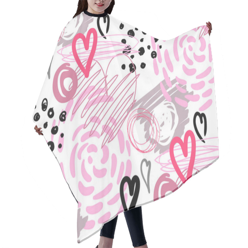 Personality  Modern Seamless Pattern With Hearts For The Design Of Surfaces Hair Cutting Cape