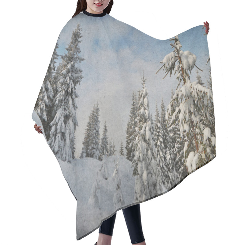 Personality  Winter In The Mountain Forest Hair Cutting Cape