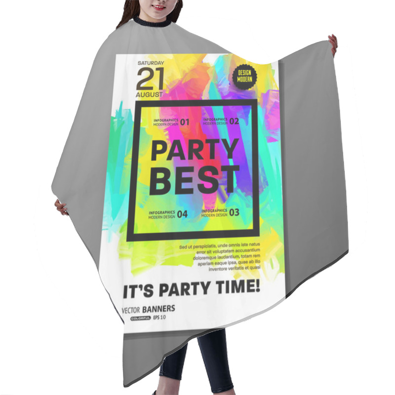 Personality  Poster Template With Paint Splashes Hair Cutting Cape