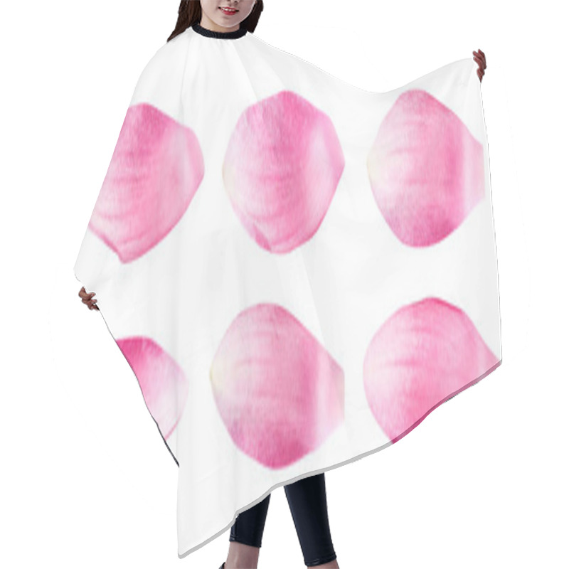 Personality  Set Of Beautiful Pink Lotus Flower Petals On White Background. Banner Design  Hair Cutting Cape