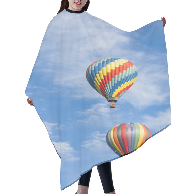 Personality  Beautiful Hot Air Balloons Against A Deep Blue Sky Hair Cutting Cape