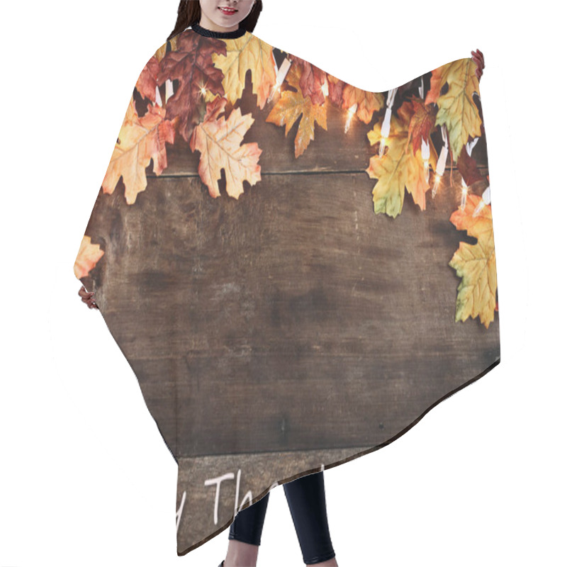 Personality  Autumn Thanksgiving Day Leaves Background Hair Cutting Cape