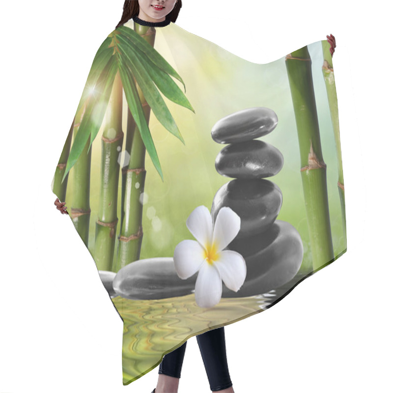 Personality  Spa Stones,bamboo With Frangipani Hair Cutting Cape