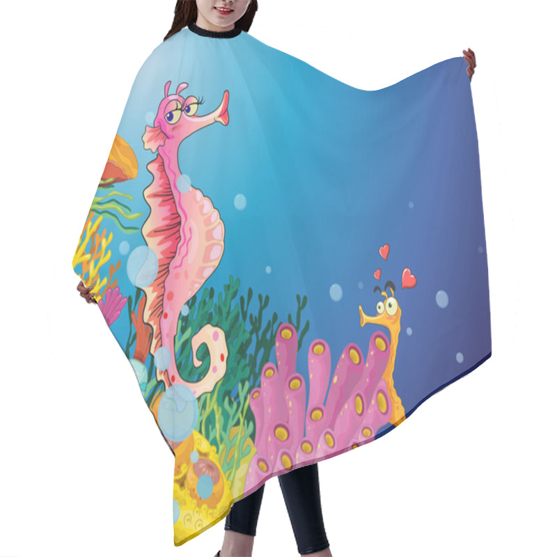 Personality  Seahorse Love Hair Cutting Cape