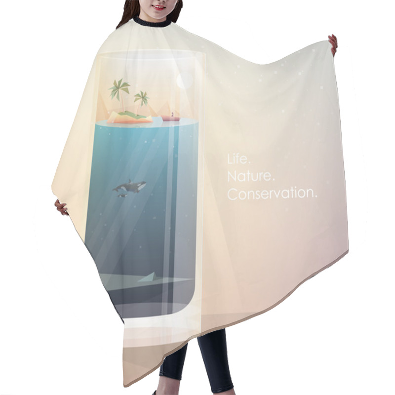 Personality  World In A Glass Ecology Concept Hair Cutting Cape