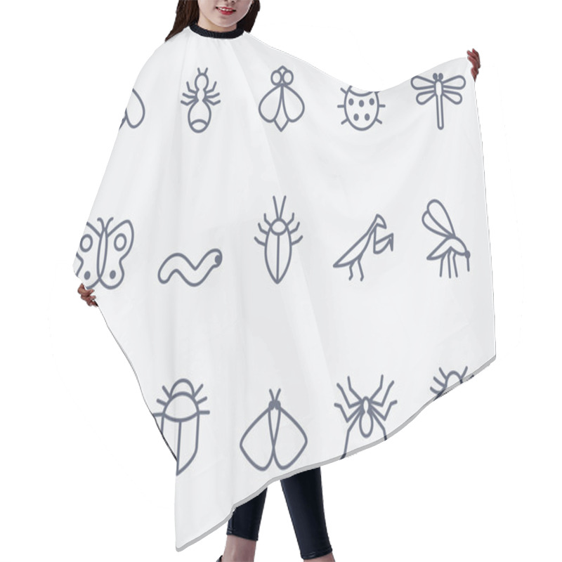 Personality  Insect Icon Set Hair Cutting Cape