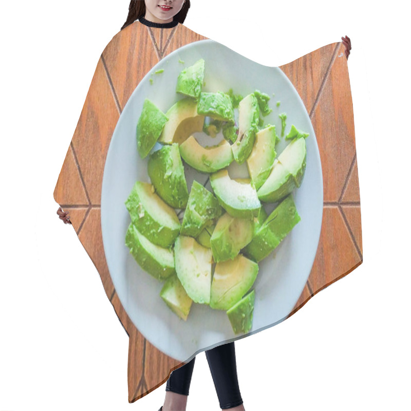 Personality  Freshly Sliced Avocado On A Plate.  Vibrant Green Hues And A Natural, Rustic Feel. Perfect For Healthy Eating, Food Blogs, And Recipe Websites. Hair Cutting Cape