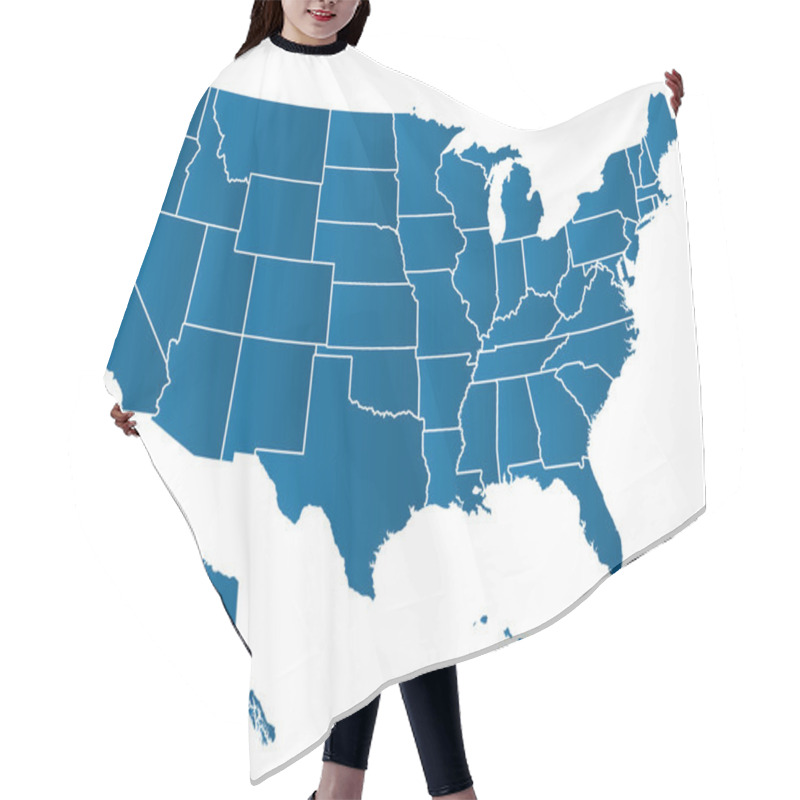 Personality  USA Vector Map Hair Cutting Cape