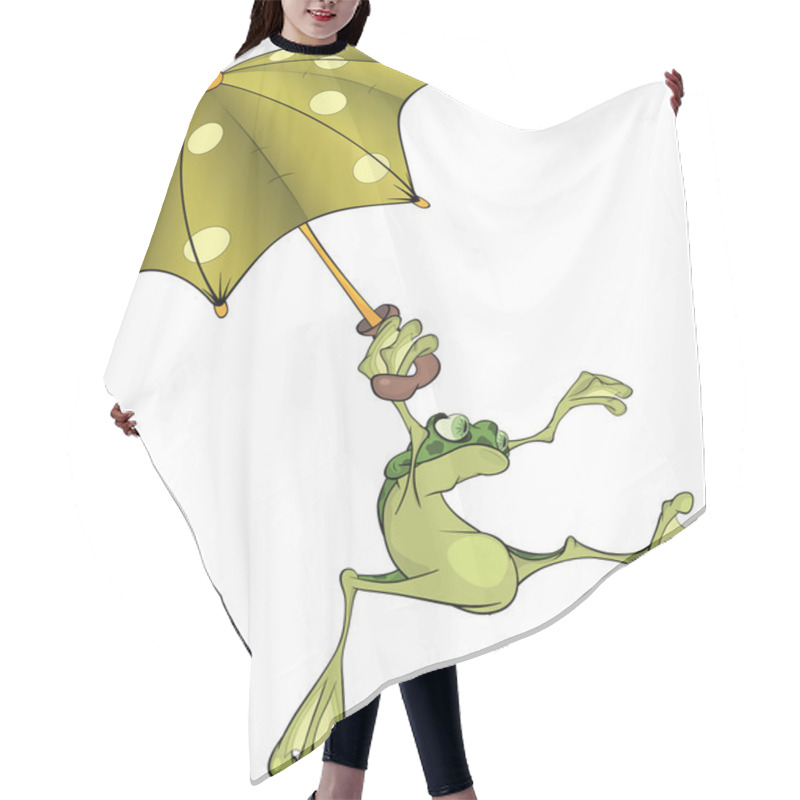 Personality  Frog With An Umbrella. Cartoon Hair Cutting Cape