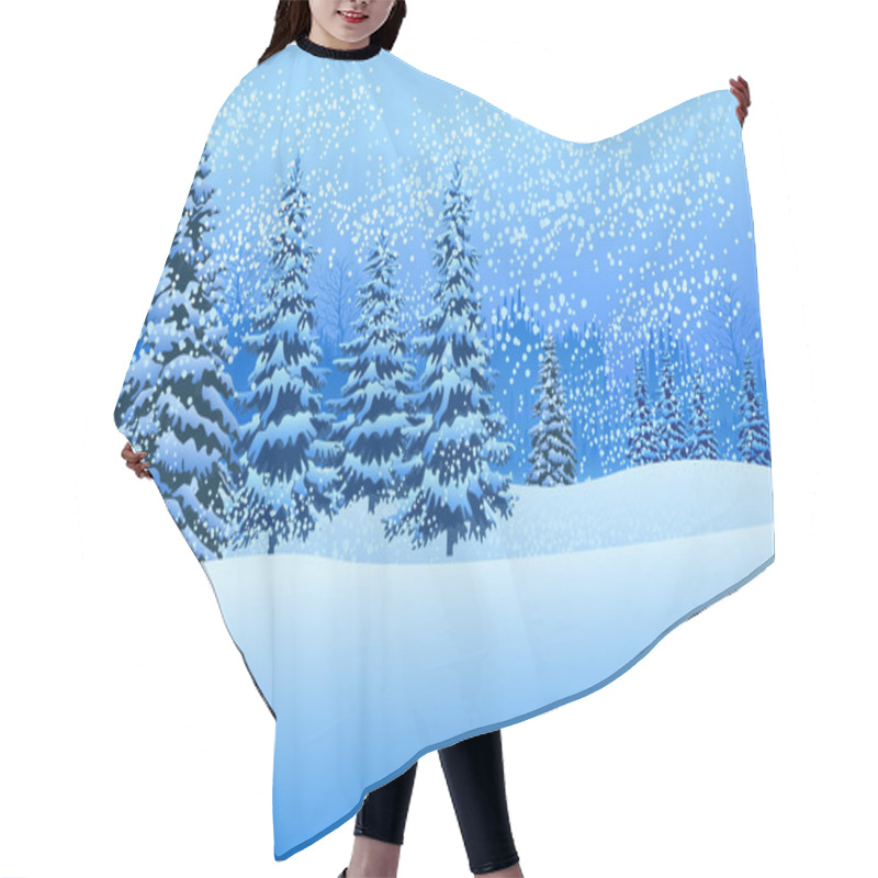 Personality  Beautiful Winter Landscape Hair Cutting Cape