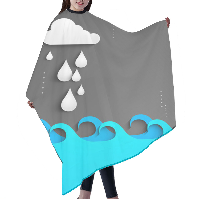 Personality  Rainy Season Background With Clouds An Raindrops. Hair Cutting Cape