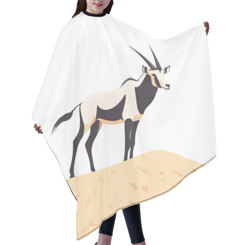 Personality   Simple A Majestic Oryx Standing On A Sand Dune In The Desert. Vector Hair Cutting Cape