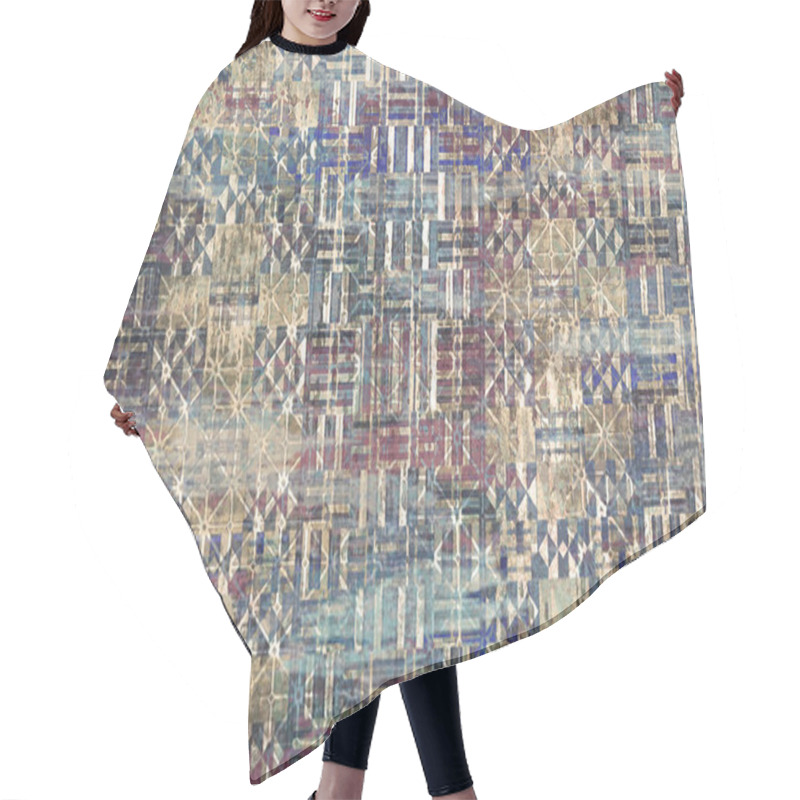 Personality  Geometrical Carpet Abstract Pattern In High Definition Texture Isolated On White Canvas With Trending Colors Hair Cutting Cape