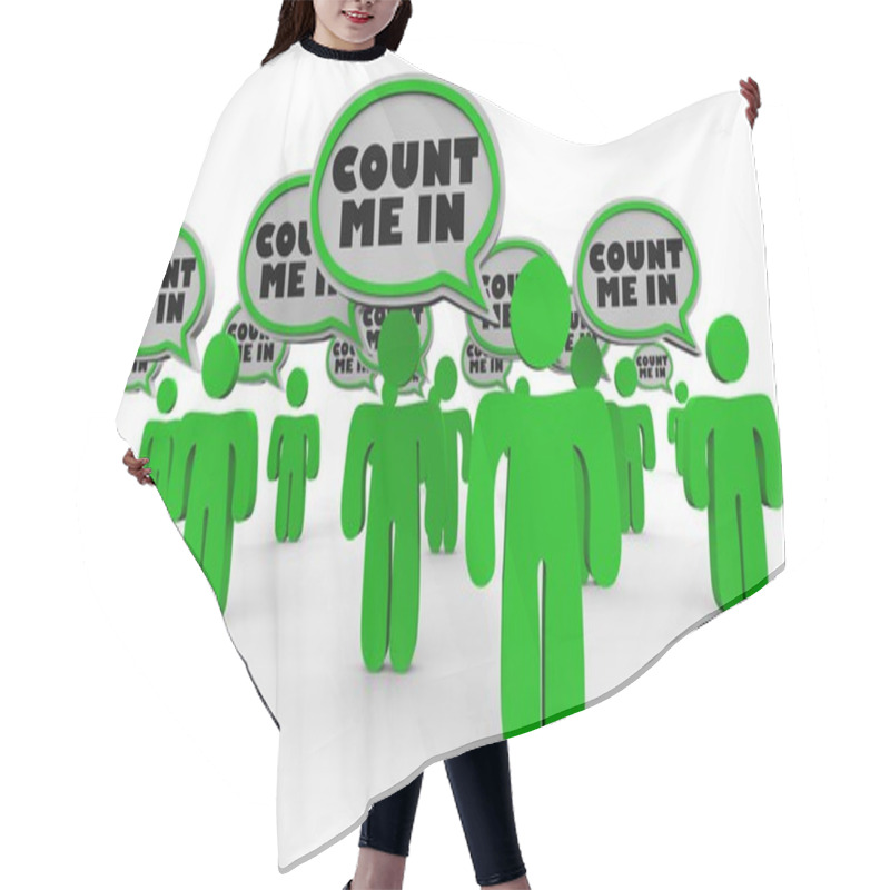 Personality  Count Me In Volunteers People Speech Bubbles hair cutting cape