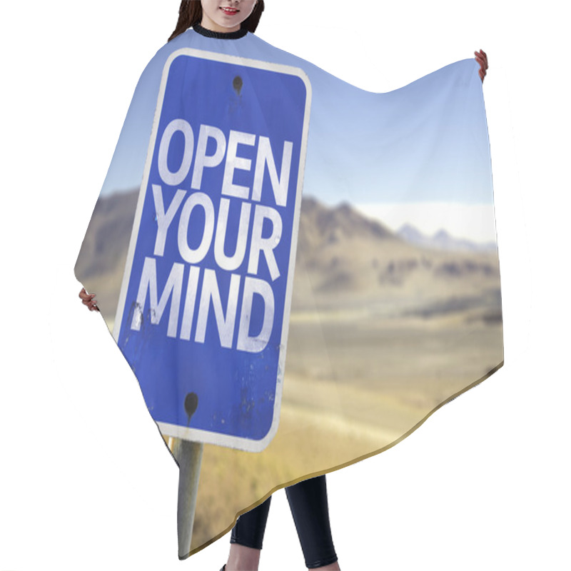 Personality  Open Your Mind Sign Hair Cutting Cape