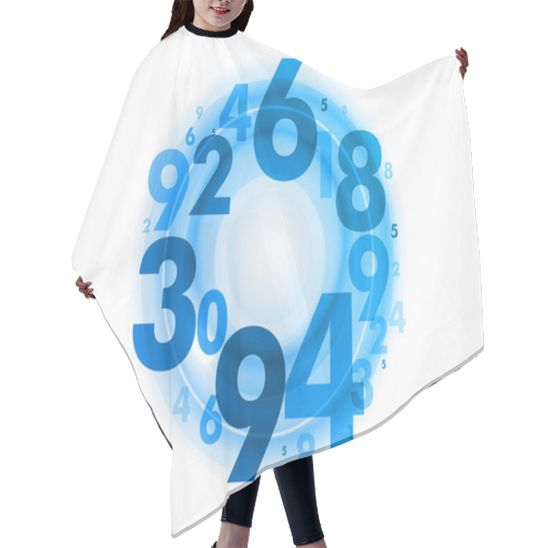 Personality  Blue Numbers Hair Cutting Cape