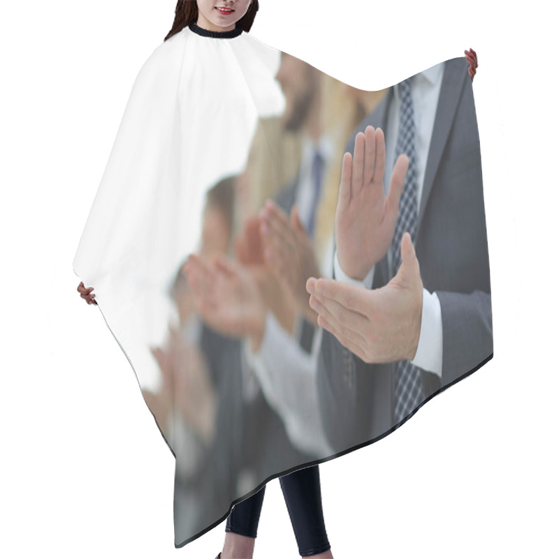 Personality  Blurred Image Of Business Team Applauding Hair Cutting Cape