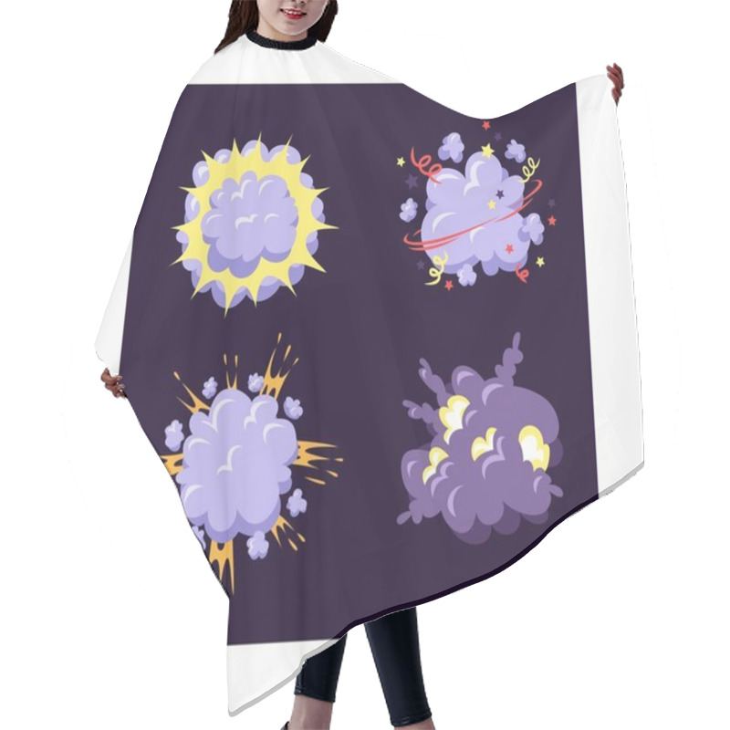 Personality  Boom Explosion Vector Illustration. Hair Cutting Cape