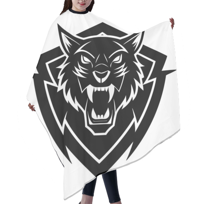 Personality  Apex Predator Logo Design Fierce Lion Emblem With Bold Typography Hair Cutting Cape