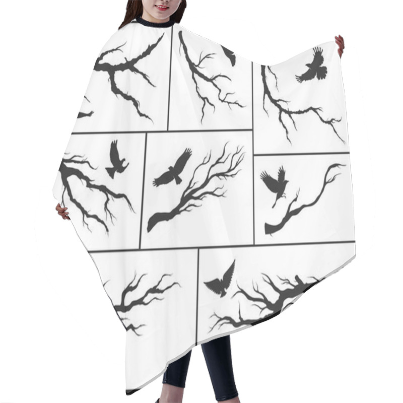 Personality  Birds On Tree Branches Hair Cutting Cape