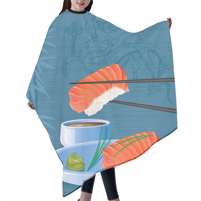 Personality  Salmon Sushi Hair Cutting Cape