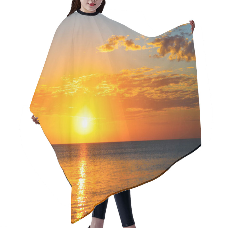 Personality  Beautiful Sunset Over Tropical Sea Hair Cutting Cape