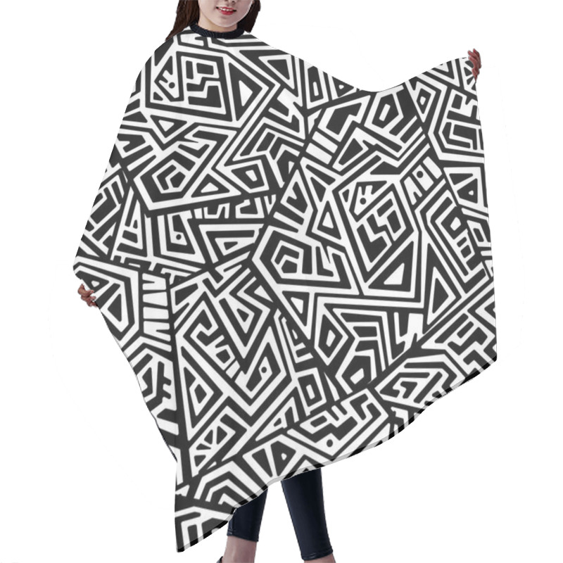 Personality  Creative Vector Seamless Pattern Hair Cutting Cape