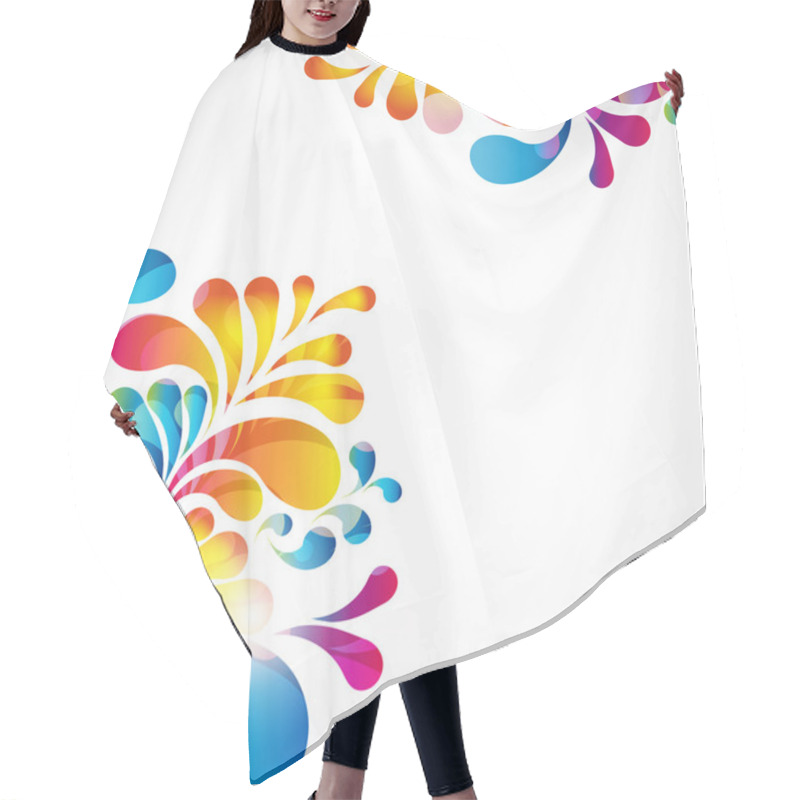 Personality  Abstract Background With Bright Teardrop-shaped Arches. Hair Cutting Cape