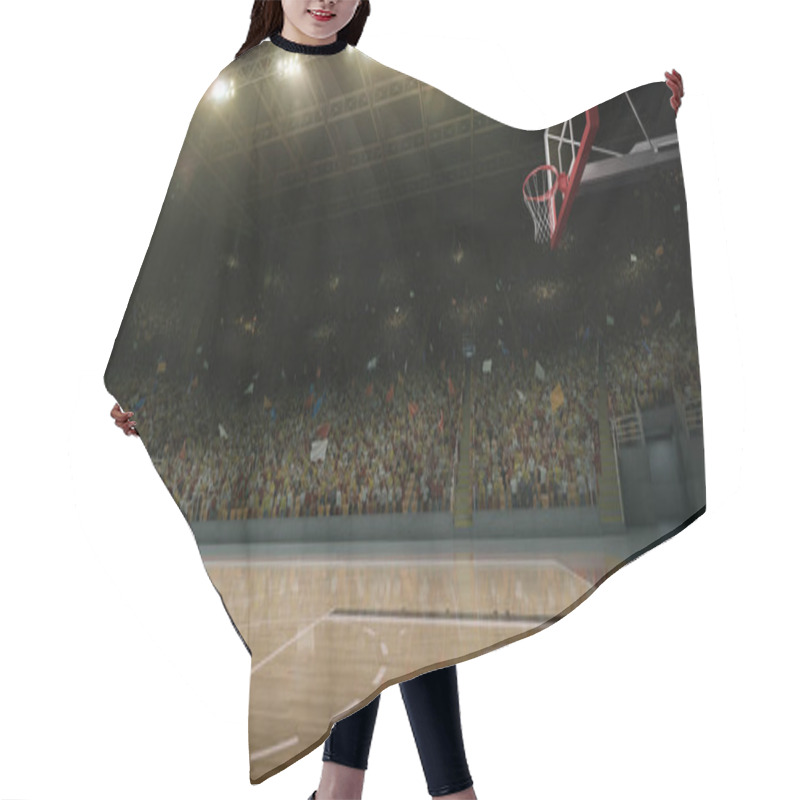 Personality  Professional Basketball Arena. Tribunes With Sport Fans. 3D Illustration Hair Cutting Cape