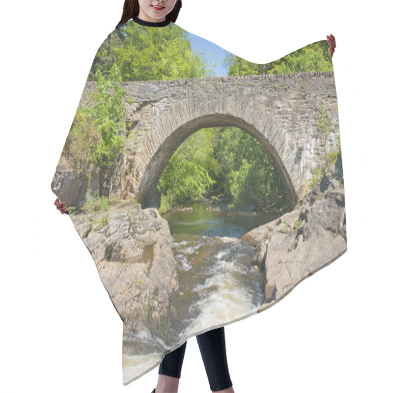 Personality  Old Stone Arch Bridge Over Rapids, Killin, Scotland Hair Cutting Cape