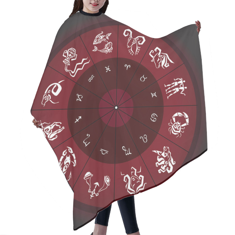 Personality  Zodiac Circle With Horoscope Signs Hair Cutting Cape