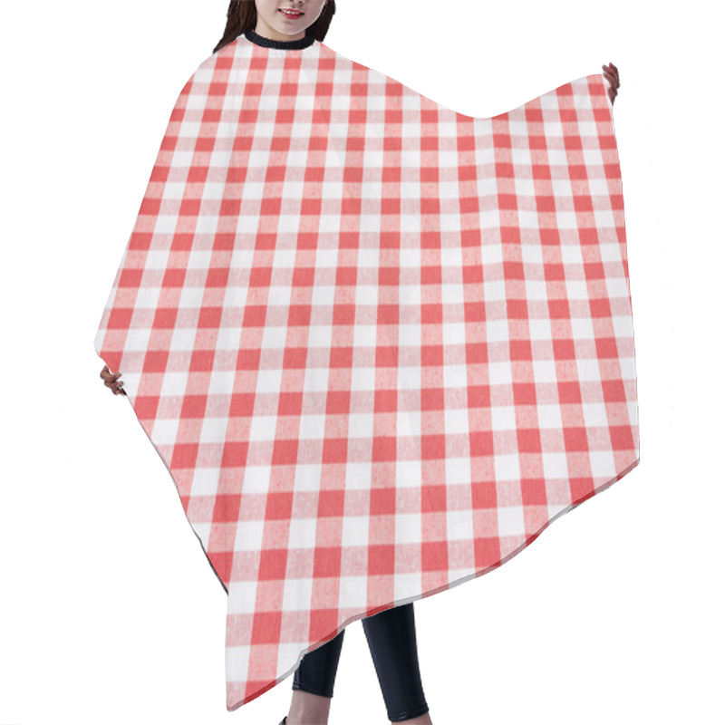 Personality  Red And White Tablecloth Background In Perspective Hair Cutting Cape