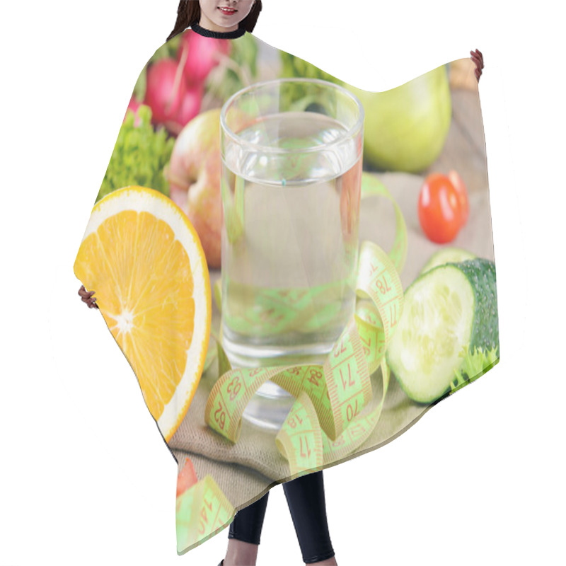 Personality  Glass Of Water With Vegetables Hair Cutting Cape