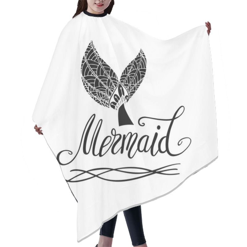 Personality  Beautiful Openwork Patterned Magical Tail Of A Mermaid. Hair Cutting Cape