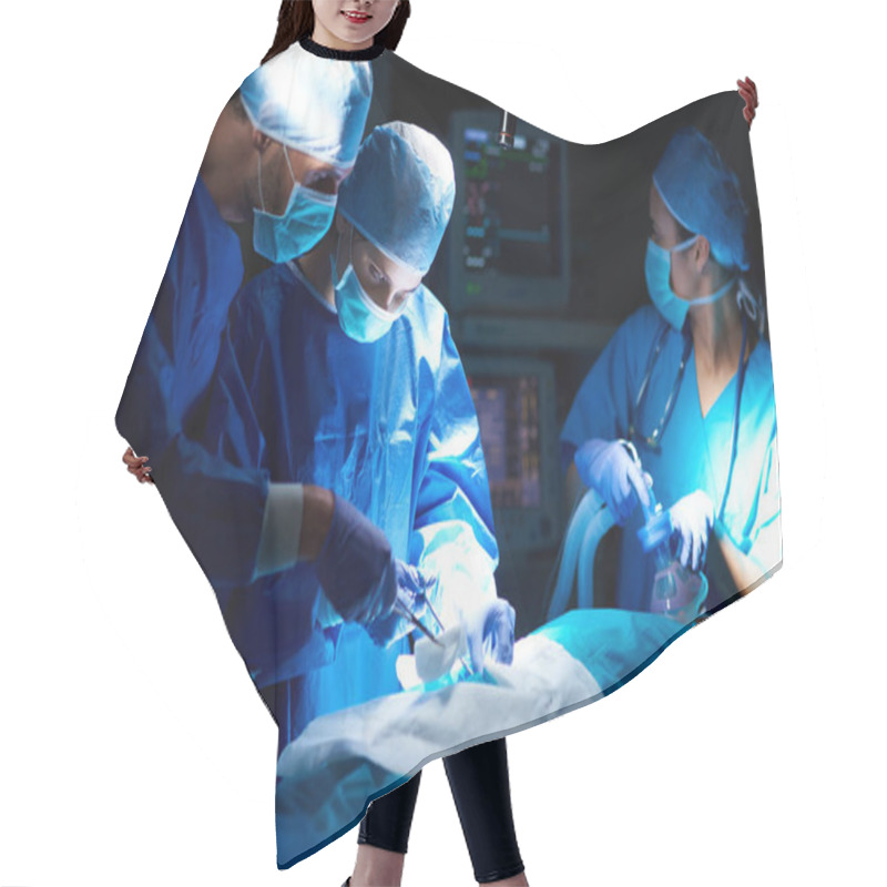 Personality  Surgeon Team Working Hair Cutting Cape