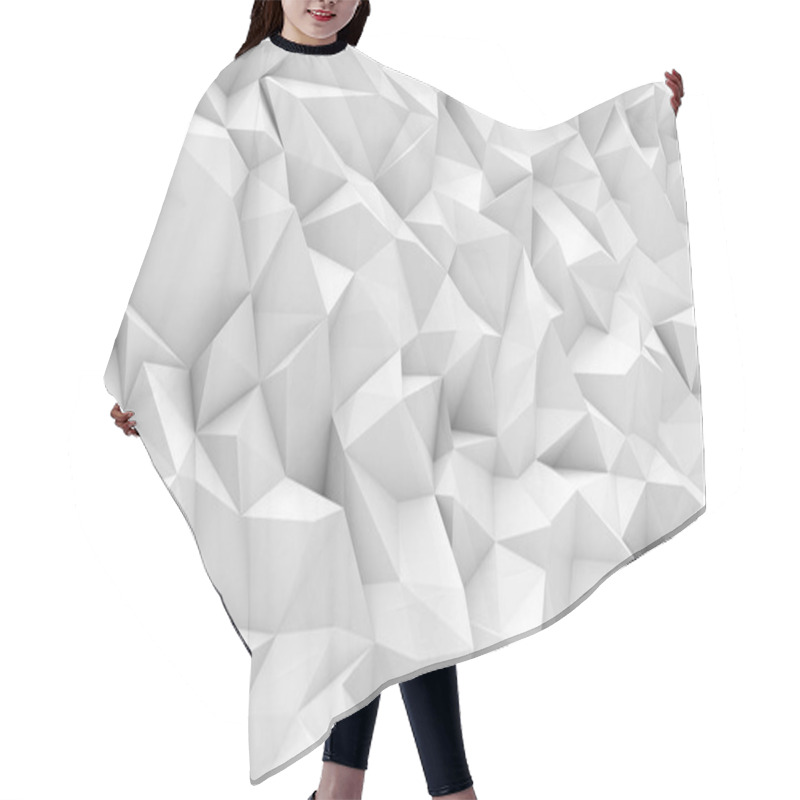 Personality  Rendering Of White Polygonal Triangular Geometric Abstract Background Hair Cutting Cape