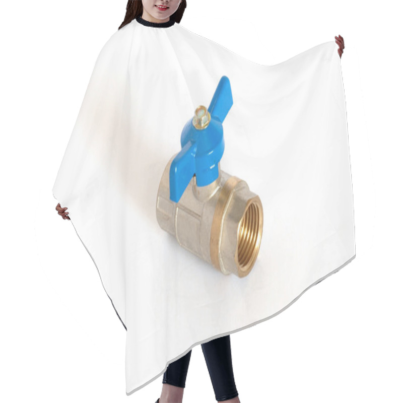 Personality  Stopcock Ball Valve On White Background. Hair Cutting Cape