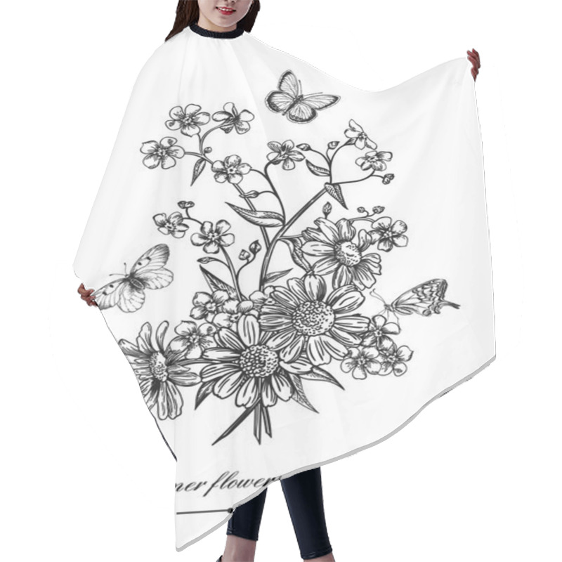 Personality   Card With A Bouquet Of Flowers  Hair Cutting Cape