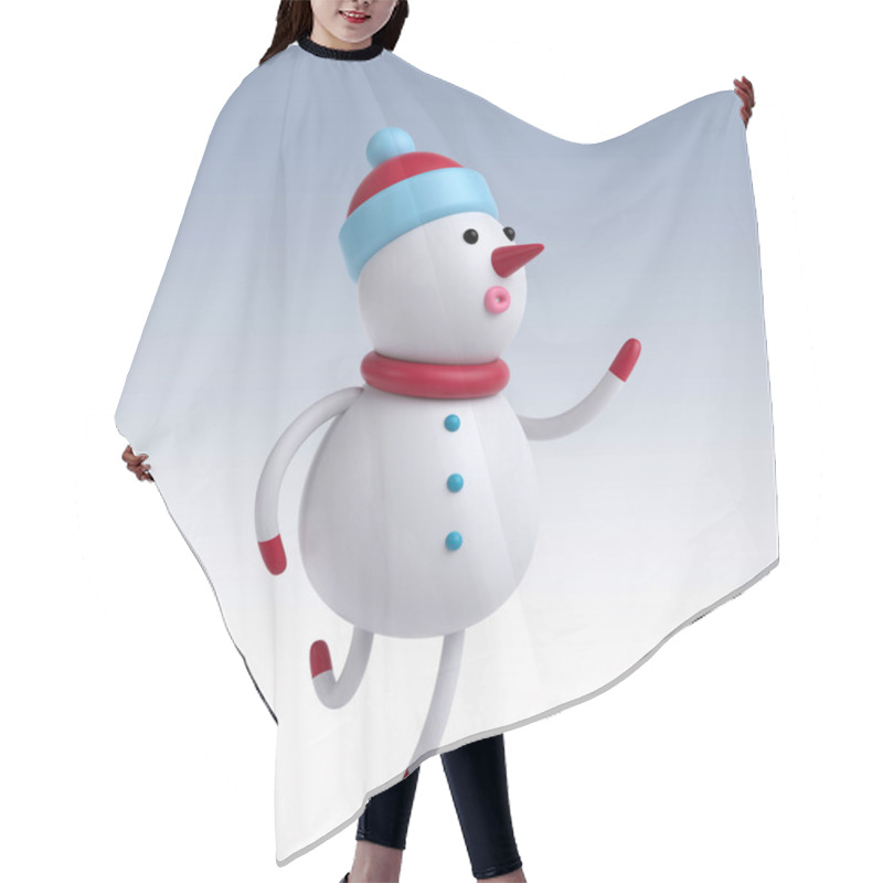 Personality  Cute Cartoon Snowman Running Hair Cutting Cape