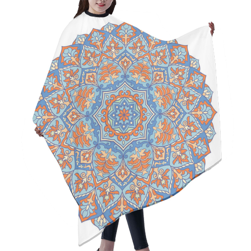 Personality  Blue And Orange Oriental Mandala. Hair Cutting Cape