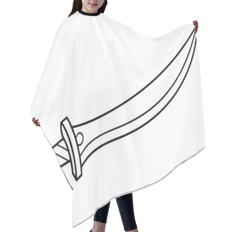 Personality  Simple Black And White Drawing Of A Sword Hair Cutting Cape