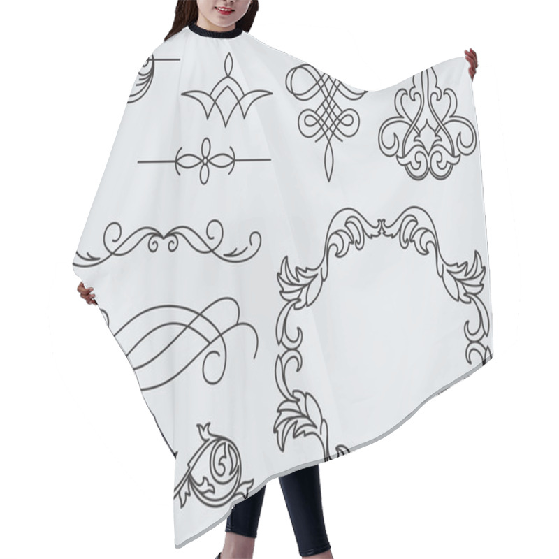 Personality  Calligraphic Design Elements. Hair Cutting Cape