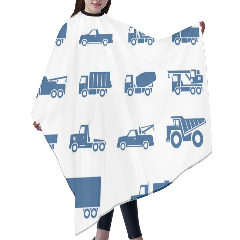 Personality  Trucks Icons Set Hair Cutting Cape