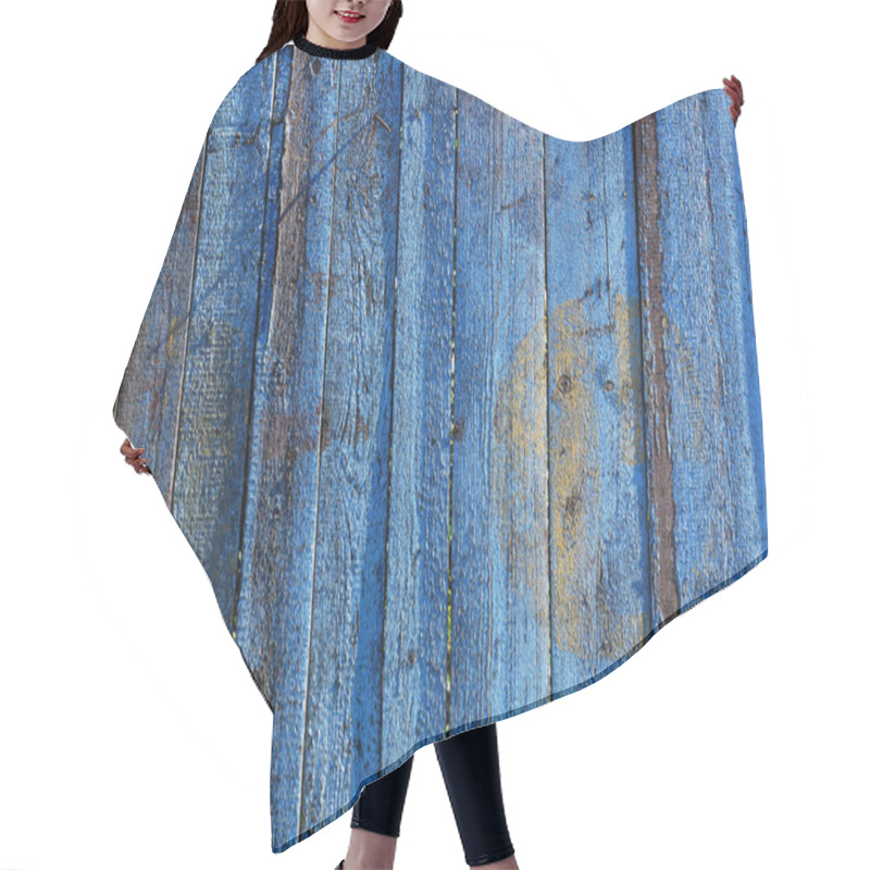 Personality  Blue Wooden Background For Presentations Or Ad Hair Cutting Cape